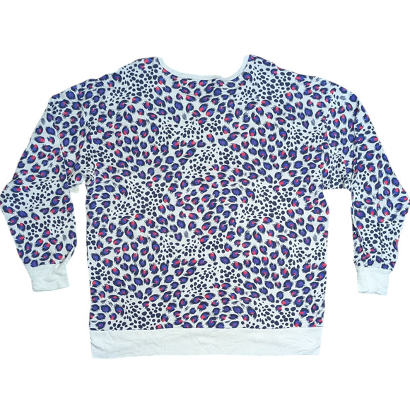 P.J. Salvage -Women's Top-Blue/ Red/ Black Peacock Feather-Leopard Print -Size2X - Picture 7 of 7